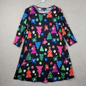 Dress Works Christmas Tree Bulb Multicolored Colorful Holiday Dress